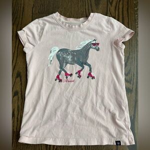 Ariat Pink Tee with Skating Horse Graphic